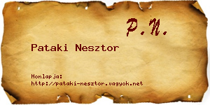 Pataki Nesztor névjegykártya